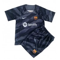 Billiga Barcelona Målvakt Barnkläder Borta fotbollskläder till baby 2023-24 Kortärmad (+ Korta byxor)